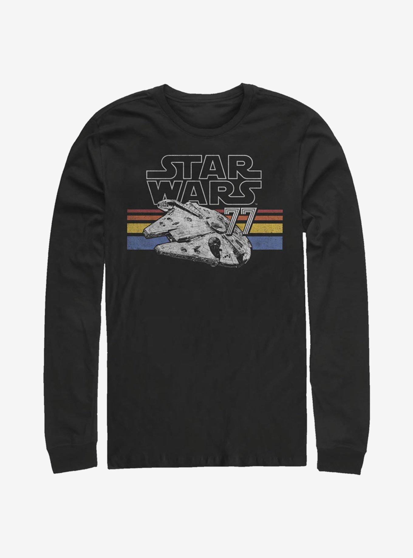 Star Wars Falcon Stripes Long-Sleeve T-Shirt, BLACK, hi-res