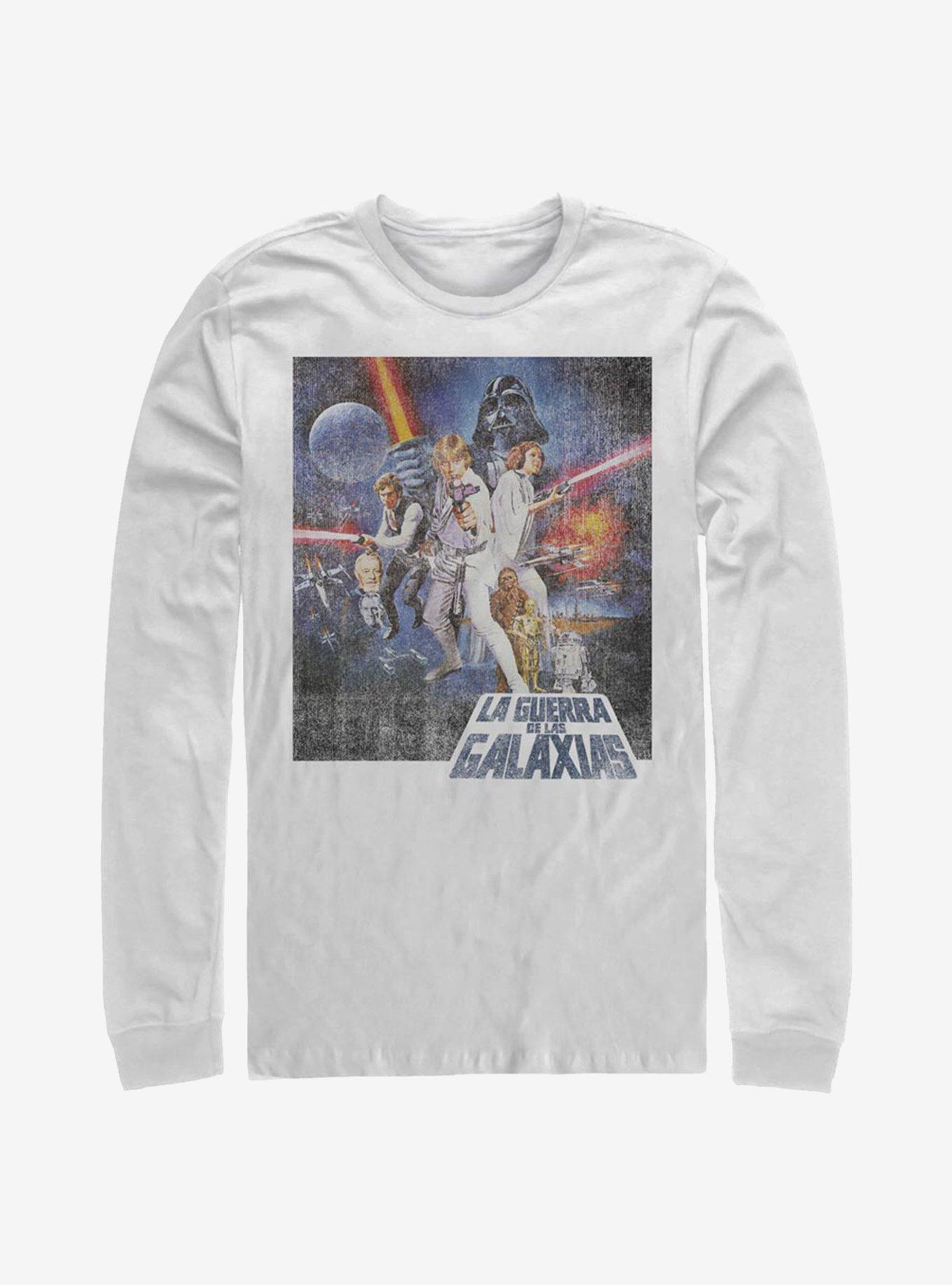Star Wars Episode IV A New Hope La Guerra De Las Galaxias Poster Long-Sleeve T-Shirt, WHITE, hi-res