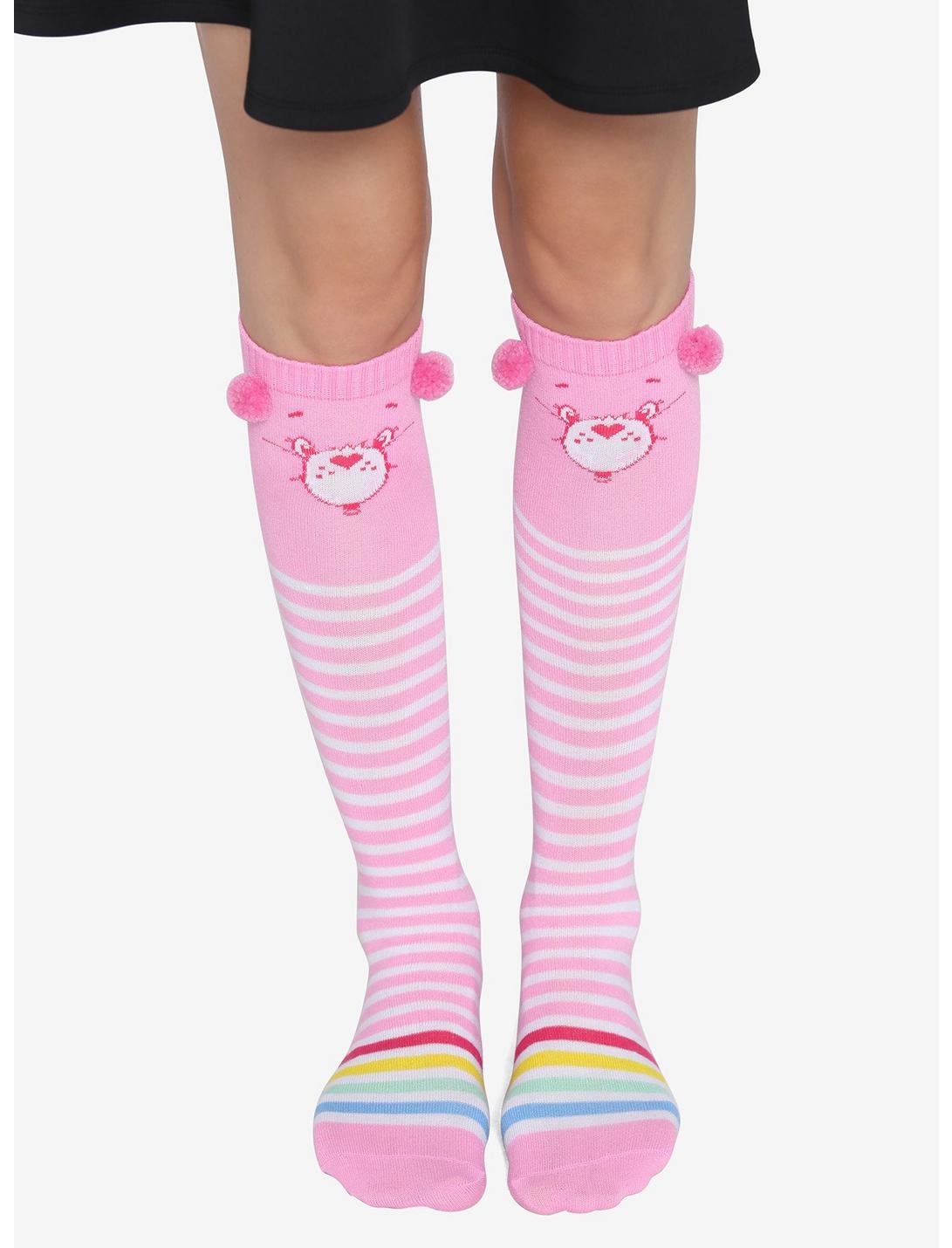 Care Bears Stripe Cheer Bear Knee-High Socks, , hi-res