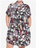 The Nightmare Before Christmas Characters Button-Up Shirt Dress Plus Size, MULTI, hi-res
