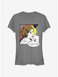 Star Wars Love You Comic Girls T-Shirt, CHARCOAL, hi-res