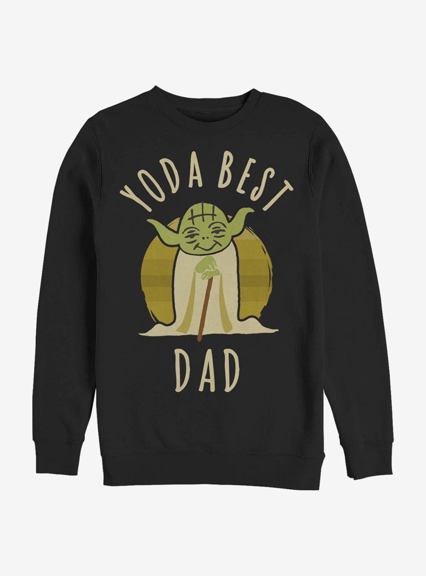 Star Wars Best Dad Yoda Says Crew Sweatshirt, BLACK, hi-res