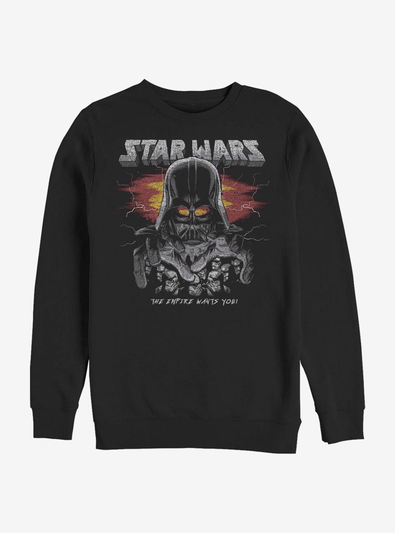 Star Wars Old School Metal Crew Sweatshirt, BLACK, hi-res