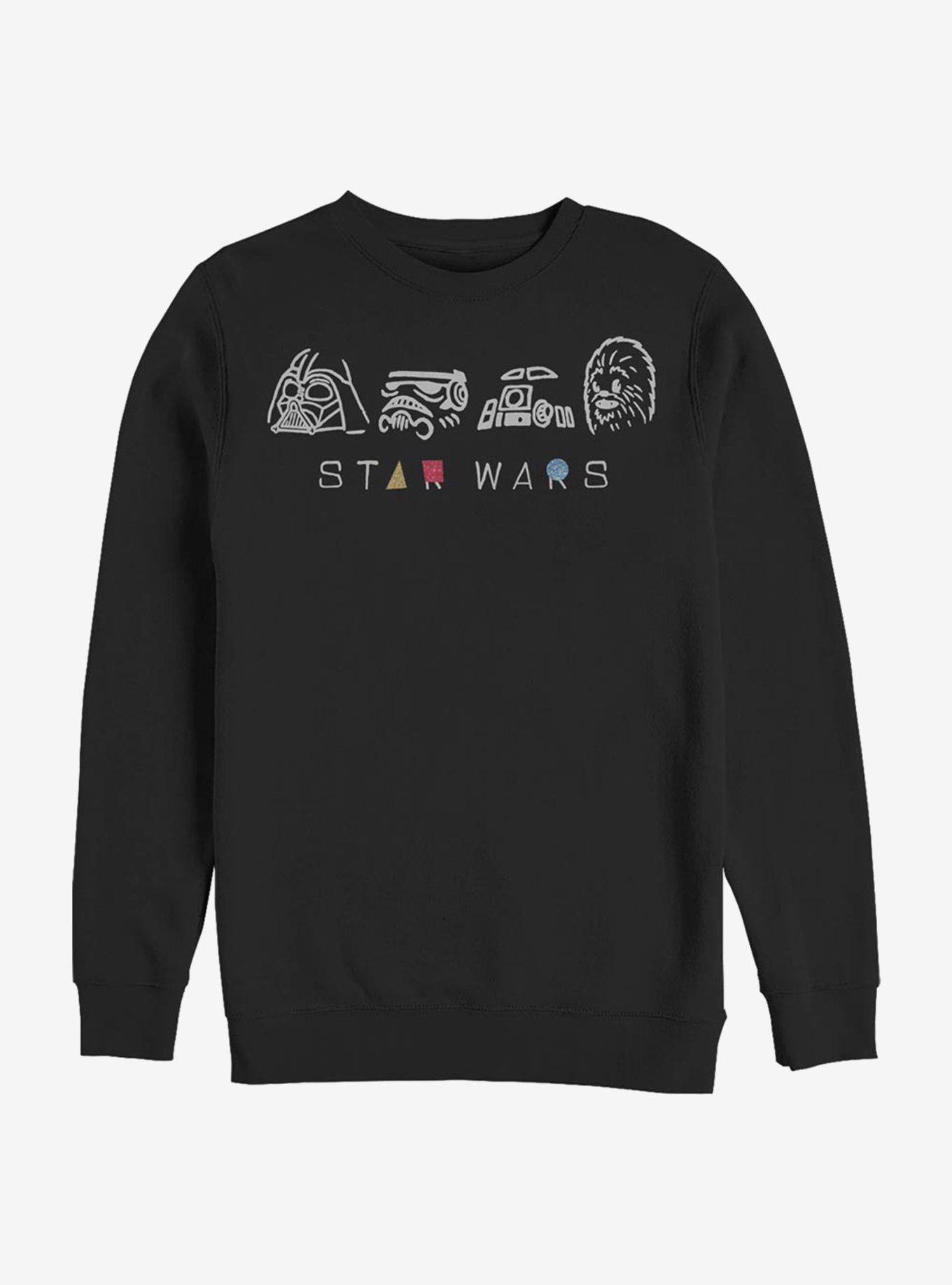 Star Wars Geometry Characters Crew Sweatshirt, BLACK, hi-res