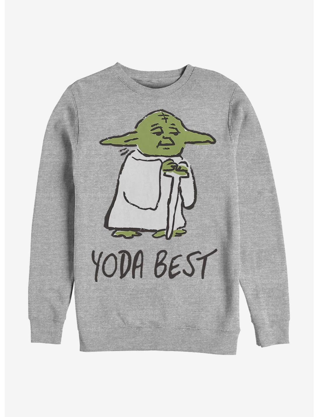 Star Wars Yoda Best Doodle Crew Sweatshirt, ATH HTR, hi-res
