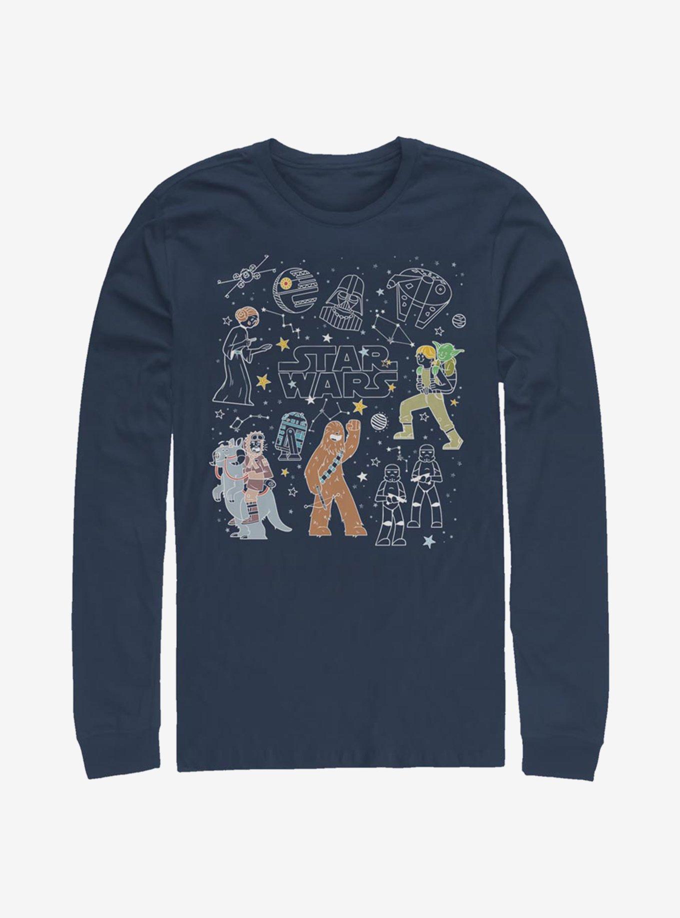 Star Wars Celestial Star Wars Long-Sleeve T-Shirt, NAVY, hi-res