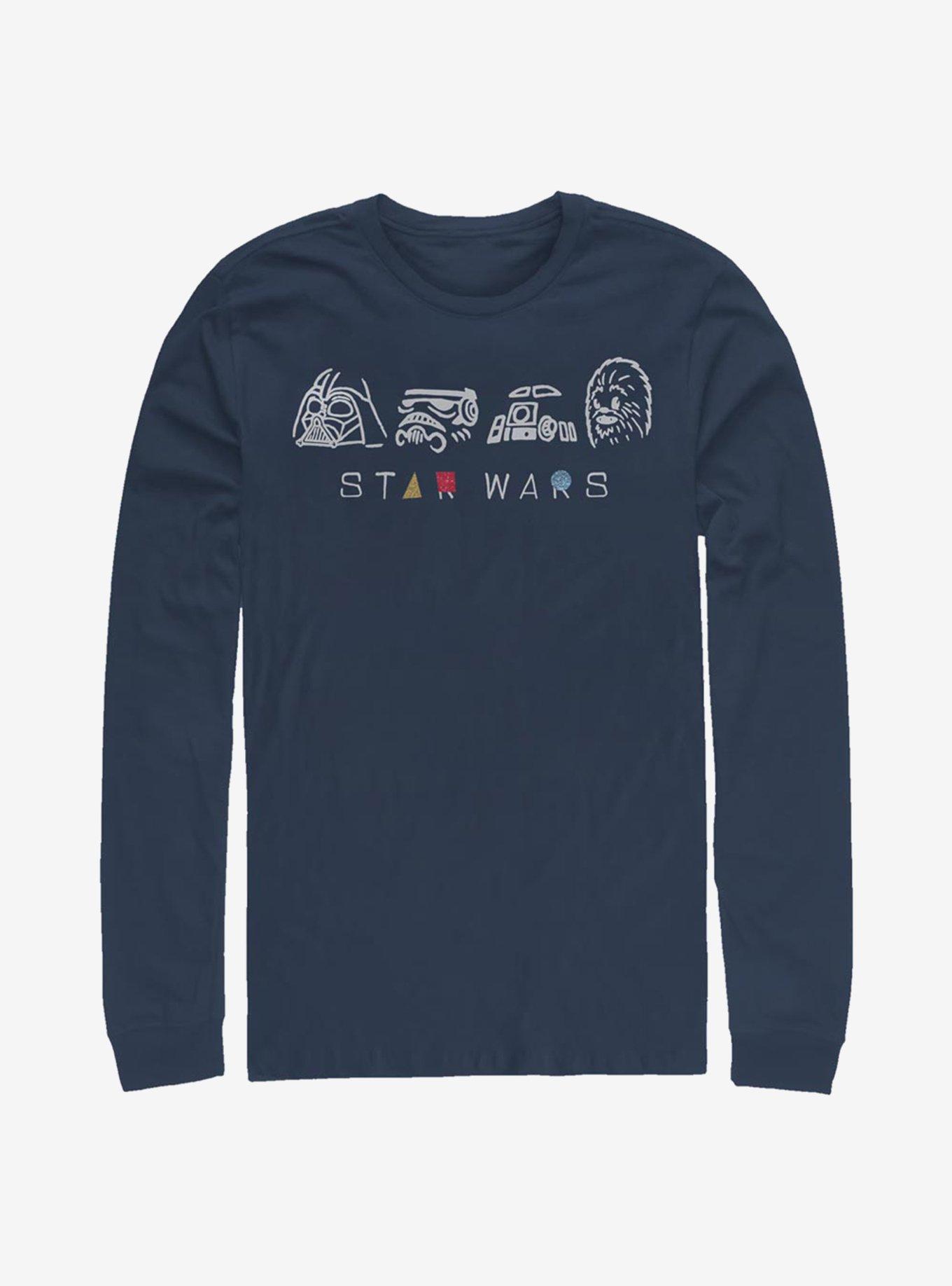 Star Wars Geometry Characters Long-Sleeve T-Shirt, NAVY, hi-res