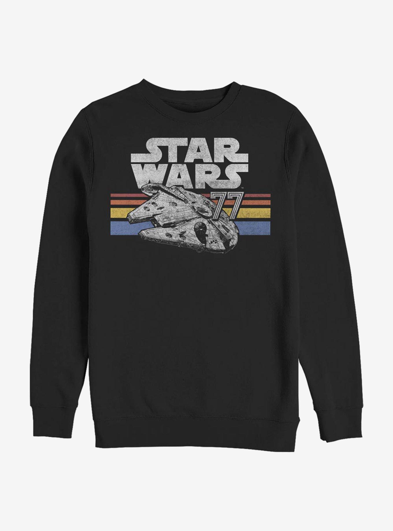 Star Wars Vintage Falcon Stripes Sweatshirt, BLACK, hi-res