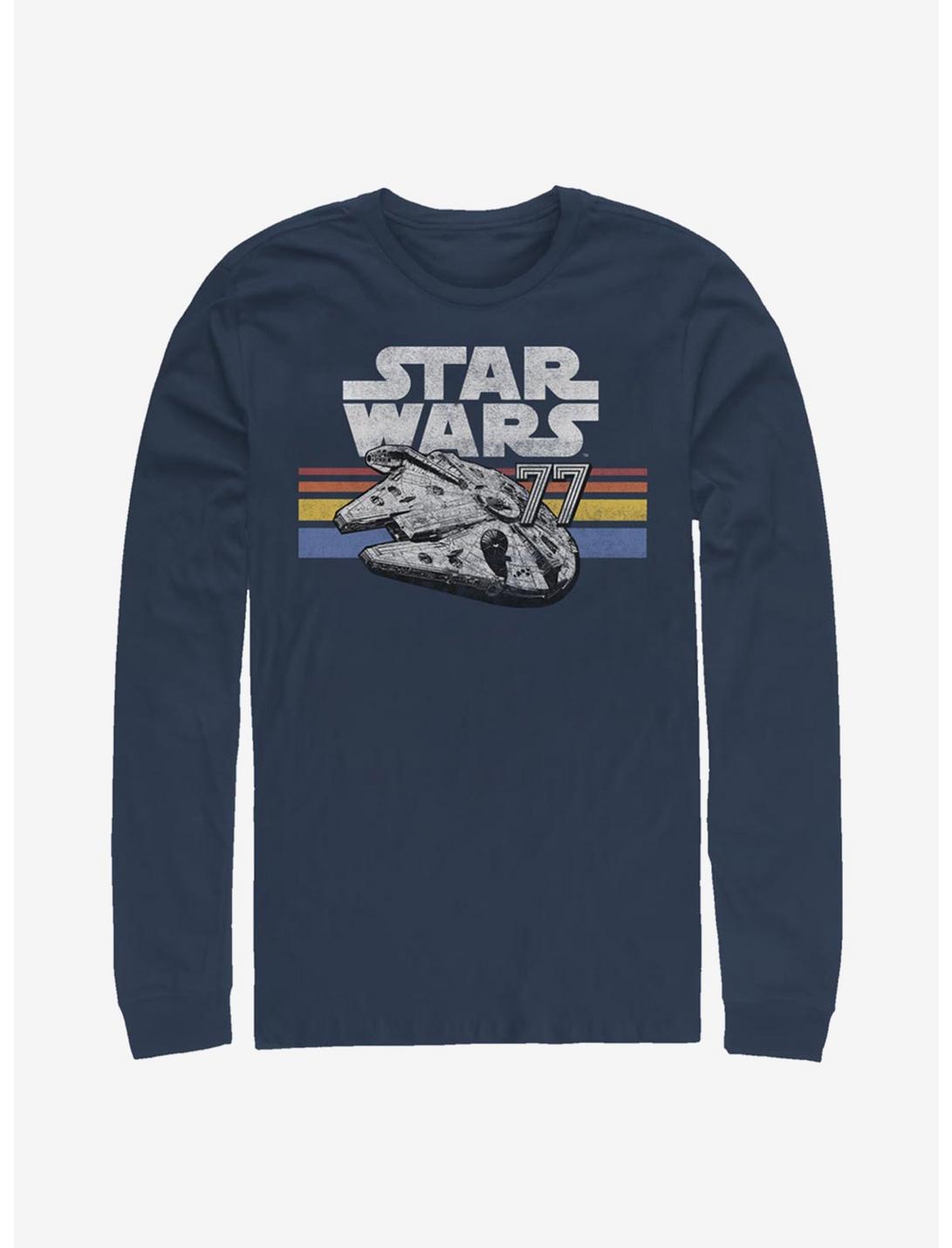 Star Wars Vintage Falcon Stripes Long-Sleeve T-Shirt, NAVY, hi-res