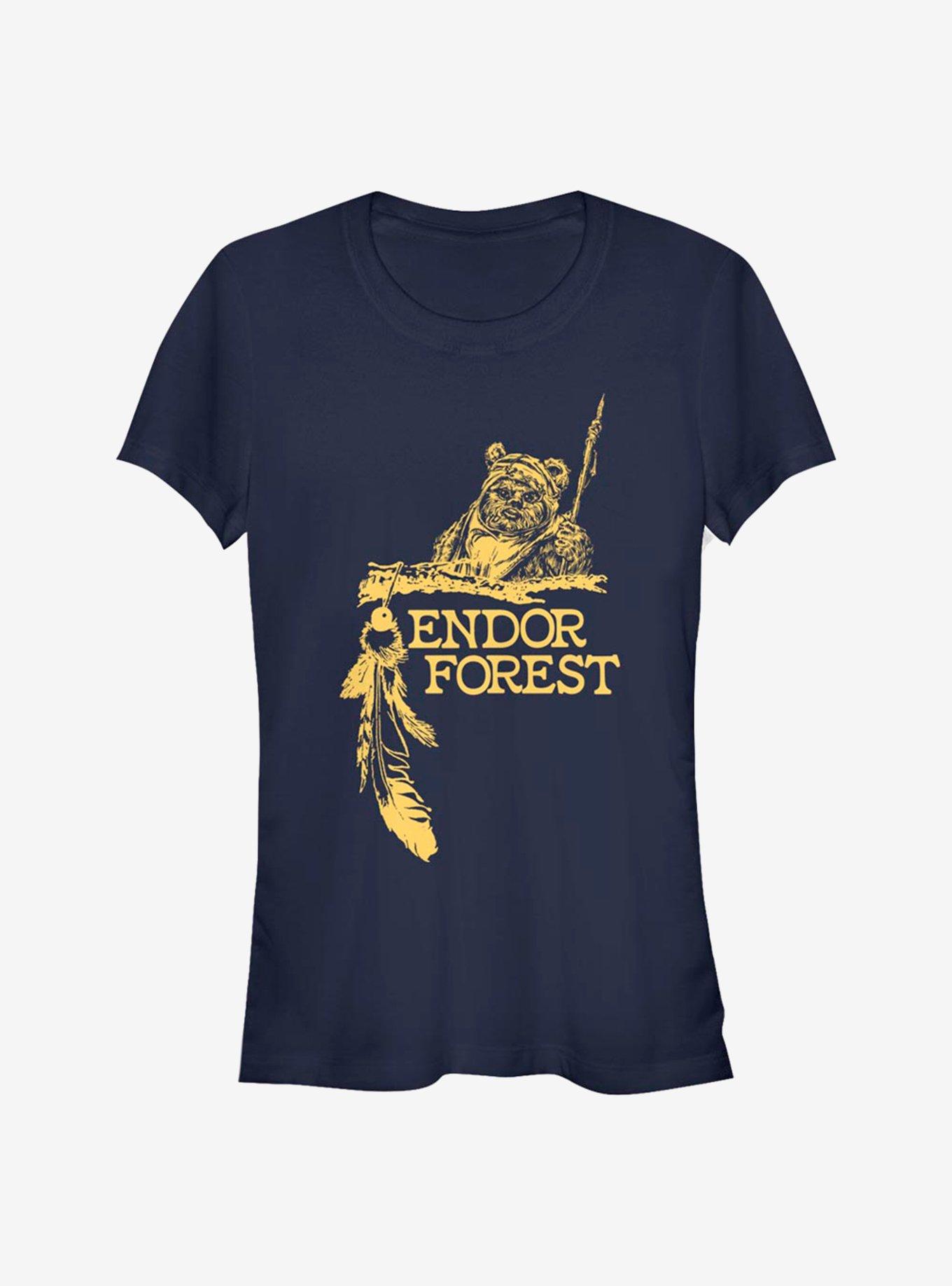 Star Wars Endor Forest Girls T-Shirt, NAVY, hi-res