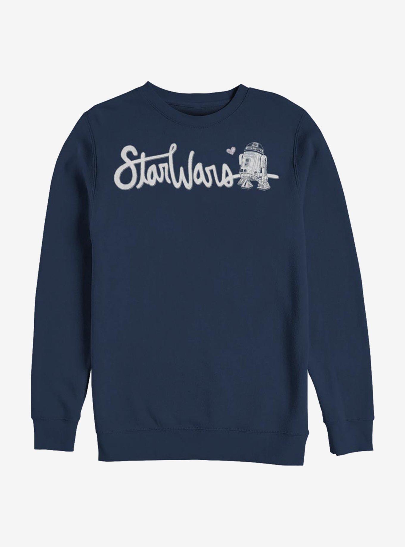 Star Wars Cursive R2 Crew Sweatshirt, NAVY, hi-res
