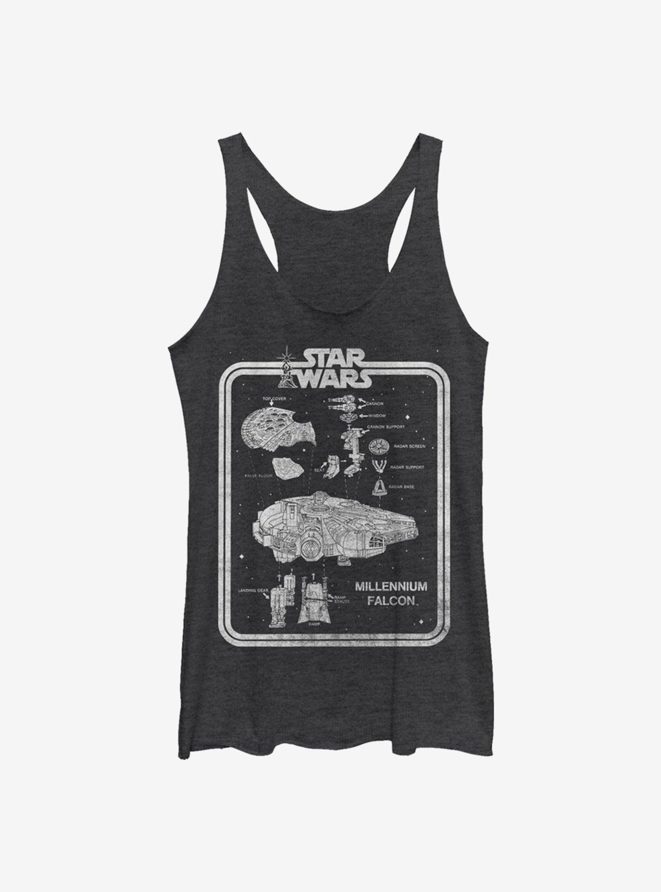 Star Wars Millennium Falcon Construction Girls Tank, BLK HTR, hi-res