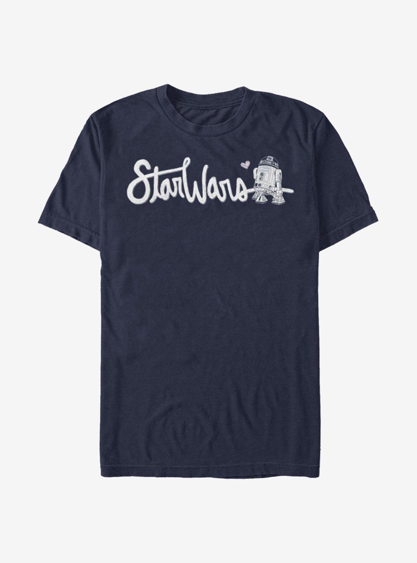 Star Wars Cursive R2 T-Shirt, NAVY, hi-res