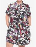 The Nightmare Before Christmas Characters Button-Up Shirt Dress Plus Size, MULTI, hi-res