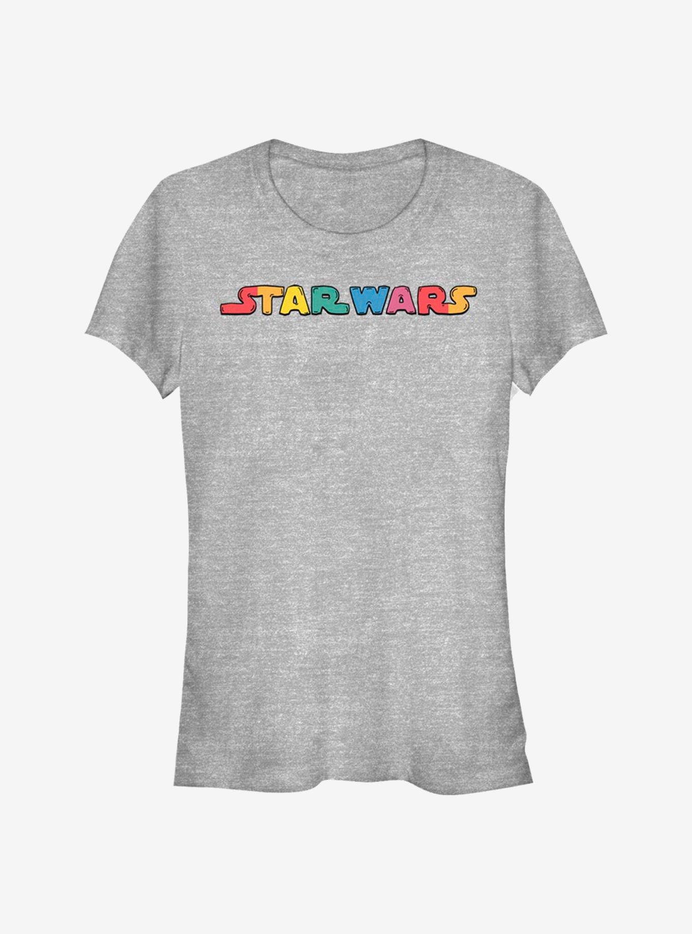 Star Wars Bold Text Rainbow Girls T-Shirt, ATH HTR, hi-res