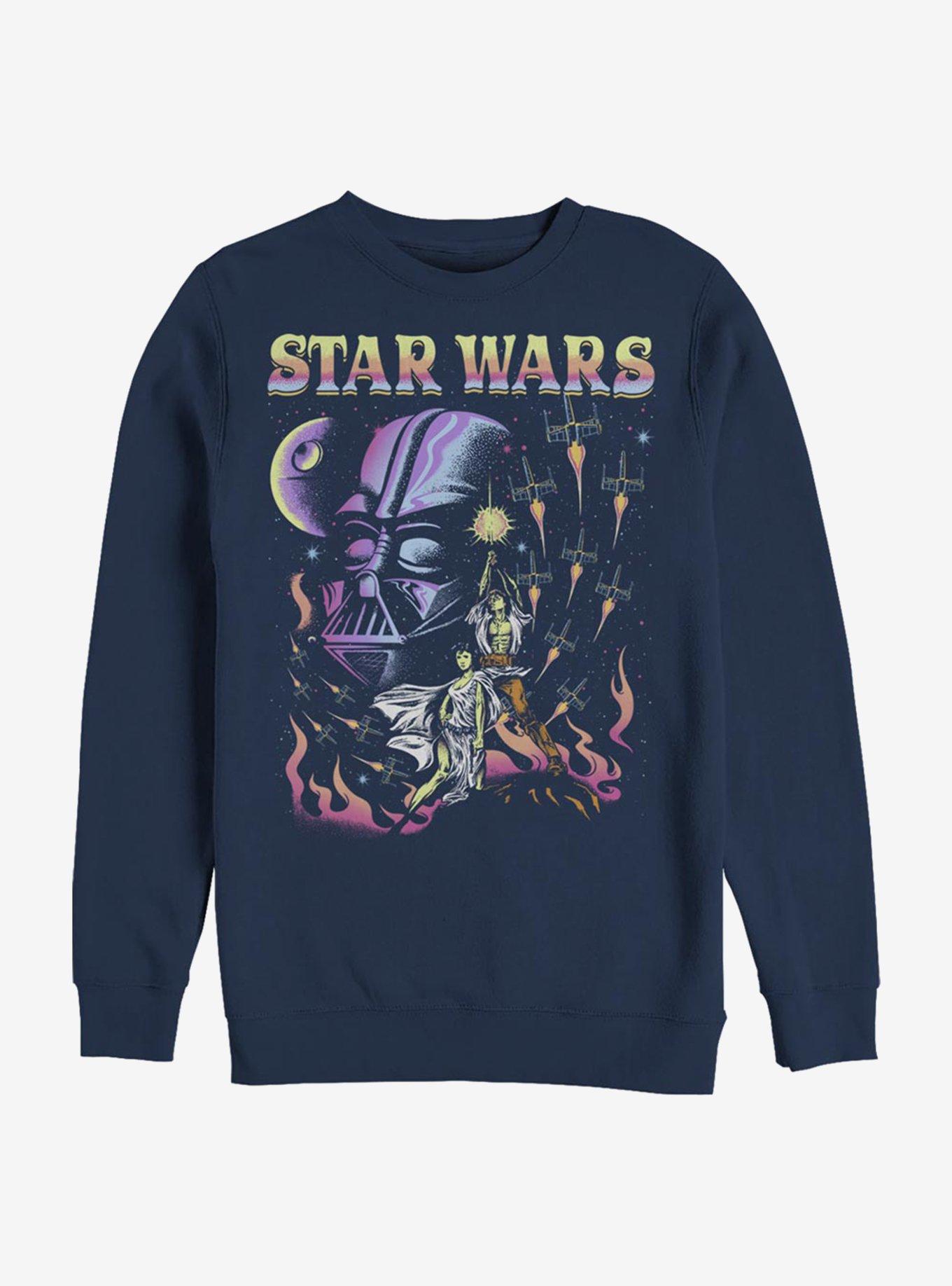 Star Wars Blacklight Dark Side Crew Sweatshirt, NAVY, hi-res