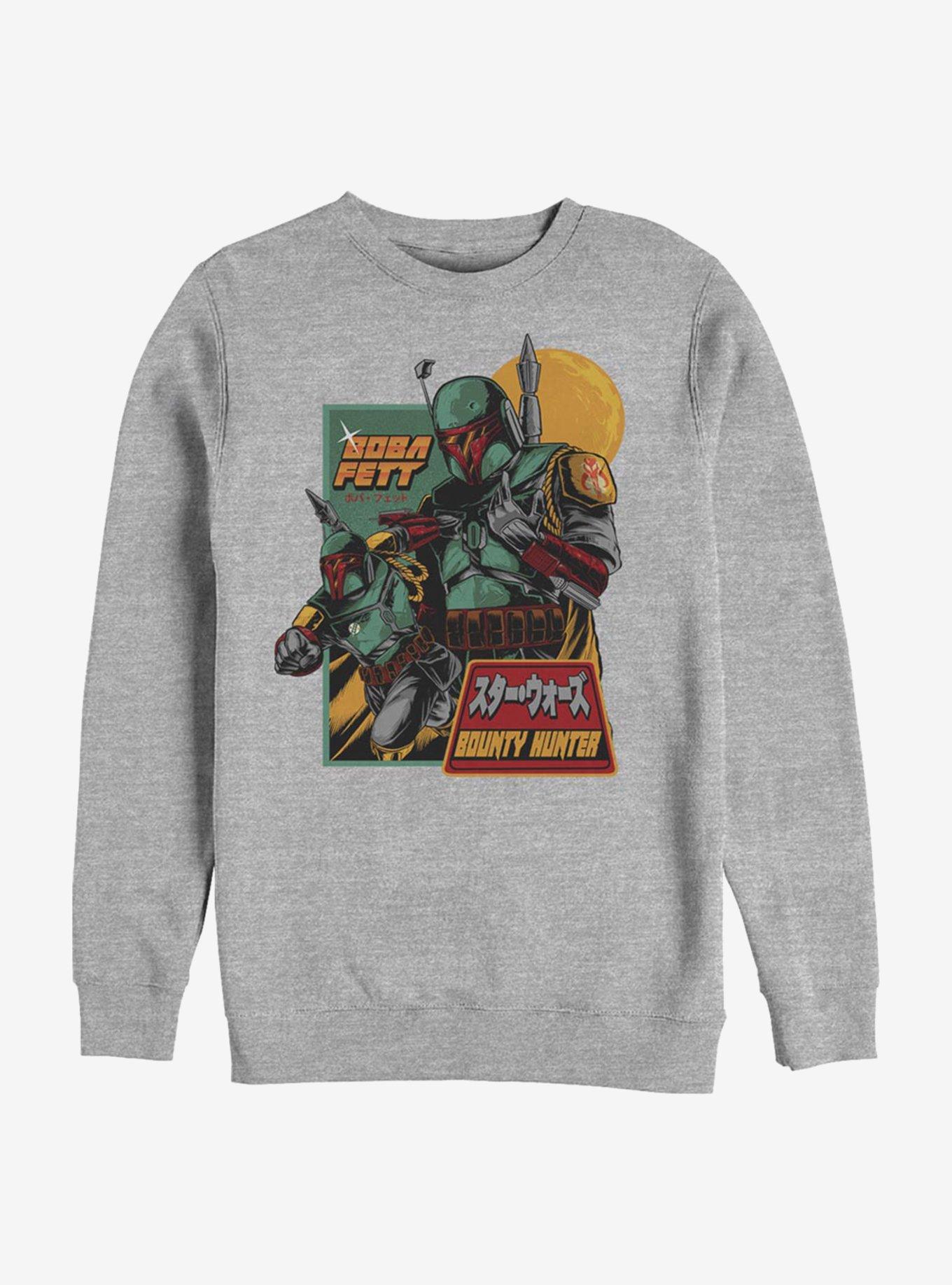 Star Wars Boba Fett Bounty Hunter Crew Sweatshirt - GREY | Hot Topic