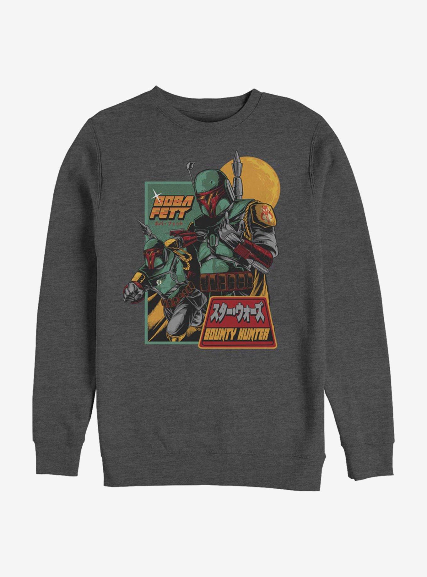 Star Wars Boba Fett Bounty Hunter Crew Sweatshirt, CHAR HTR, hi-res