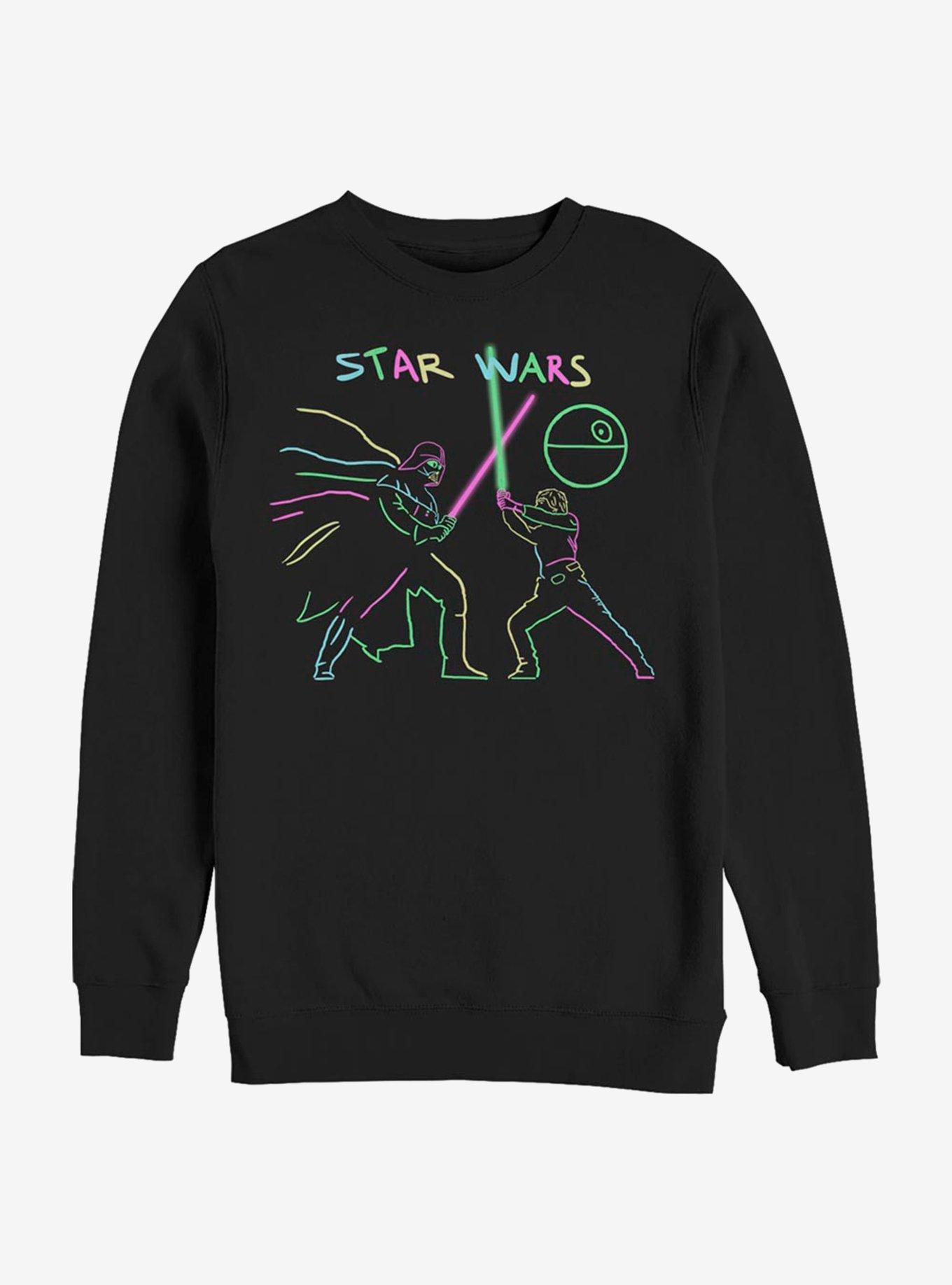 Star Wars Neon Fighters Crew Sweatshirt, BLACK, hi-res