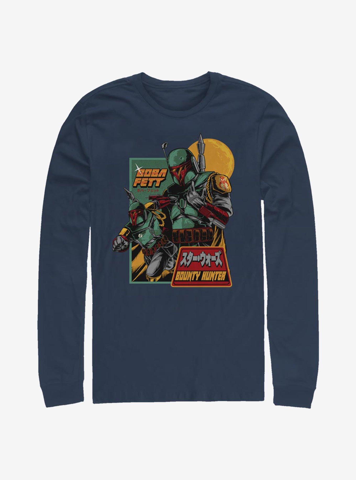 Star Wars Boba Fett Bounty Hunter Long-Sleeve T-Shirt, NAVY, hi-res