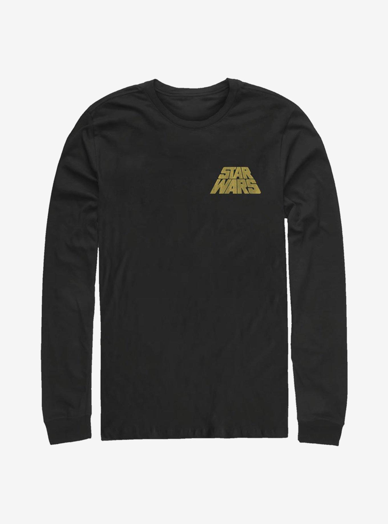 Star Wars Distressed Slant Logo Long-Sleeve T-Shirt, BLACK, hi-res