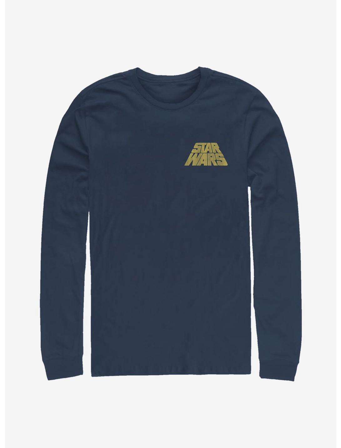 Star Wars Distressed Slant Logo Long-Sleeve T-Shirt, NAVY, hi-res