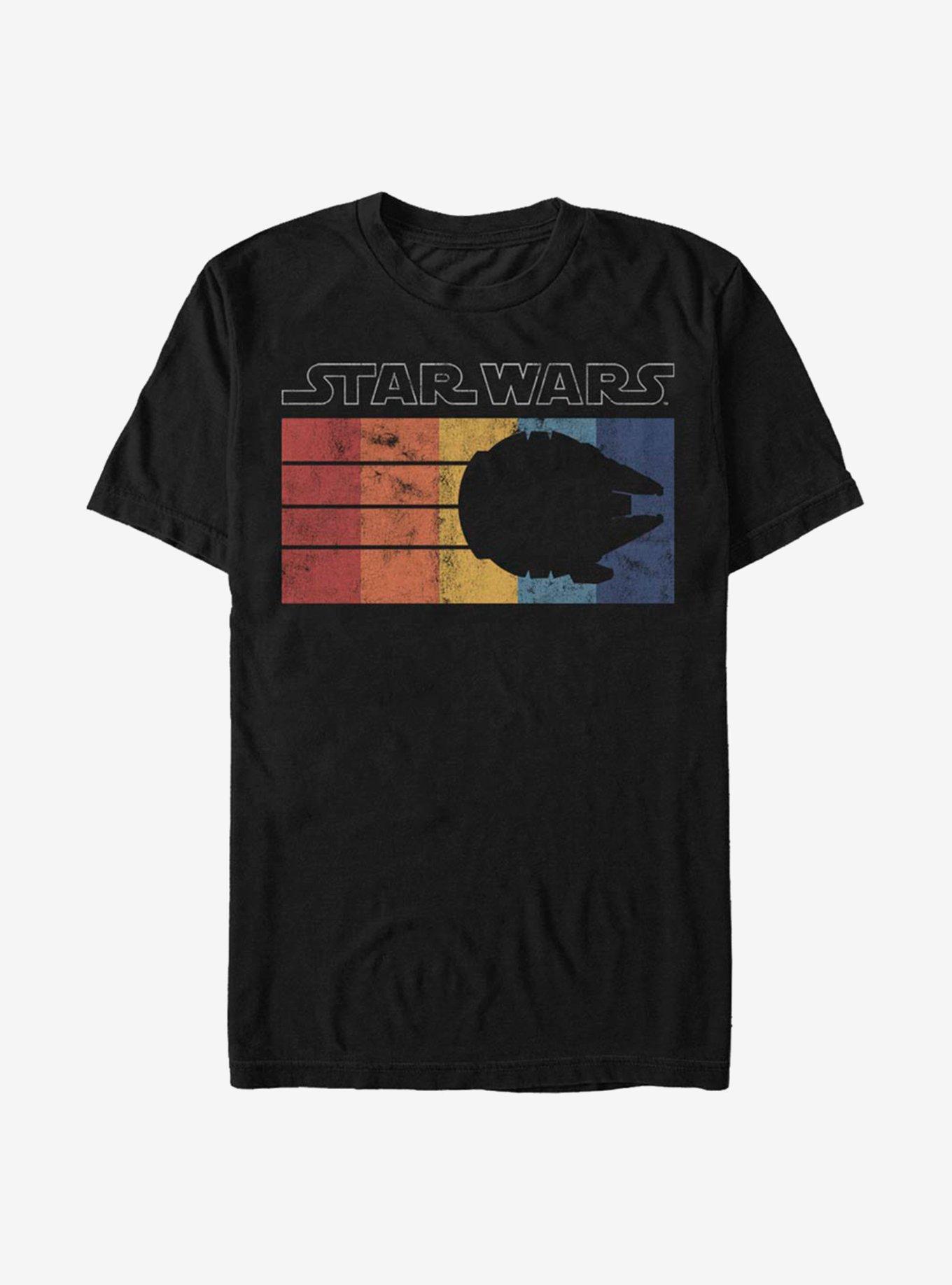 Star Wars Color Bar Millennium Falcon T-Shirt, BLACK, hi-res