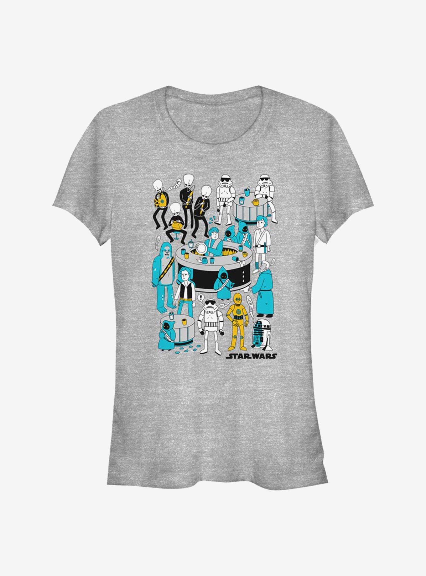 Star Wars Cantina Doodle Girls T-Shirt, ATH HTR, hi-res