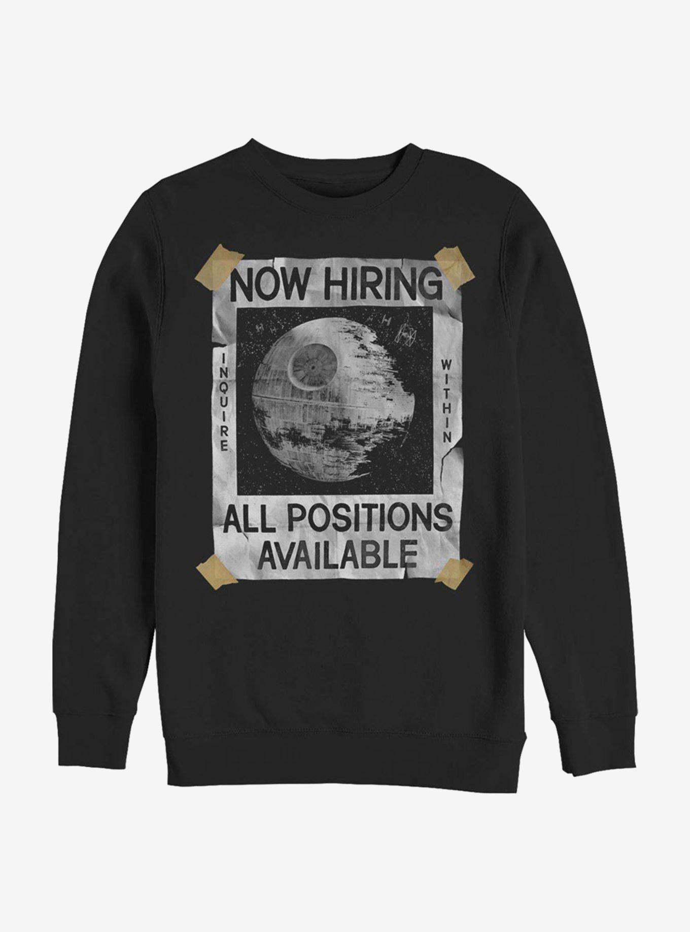 Star Wars All Positions Available Death Star Sweatshirt, BLACK, hi-res