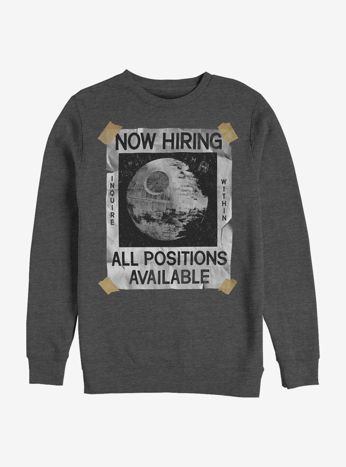 Star Wars All Positions Available Death Star Sweatshirt, CHAR HTR, hi-res