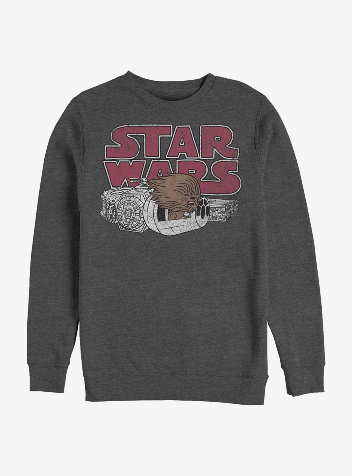 Star Wars Chewie Window Crew Sweatshirt, CHAR HTR, hi-res