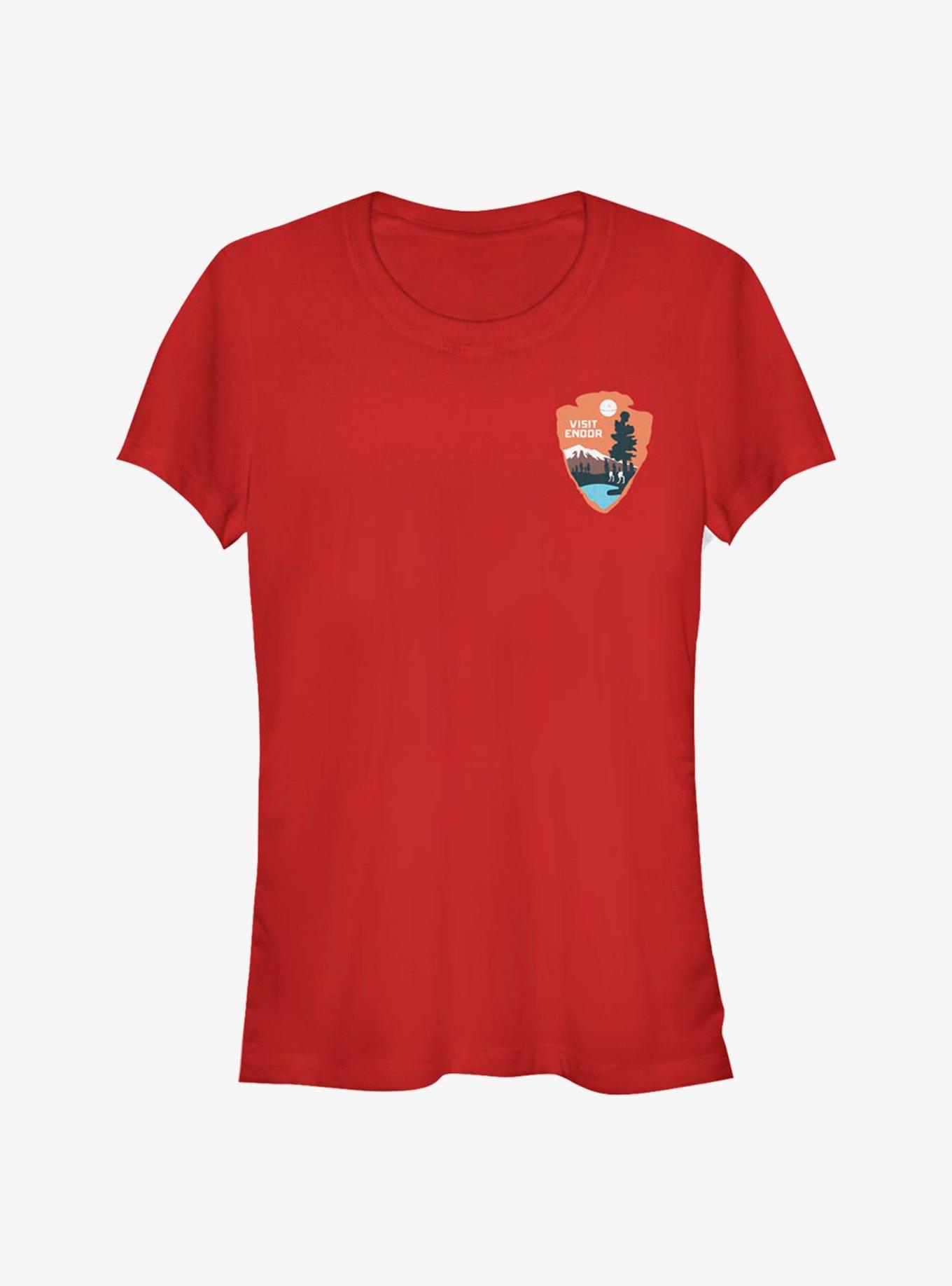 Star Wars Visit Endor Patch Girls T-Shirt, RED, hi-res