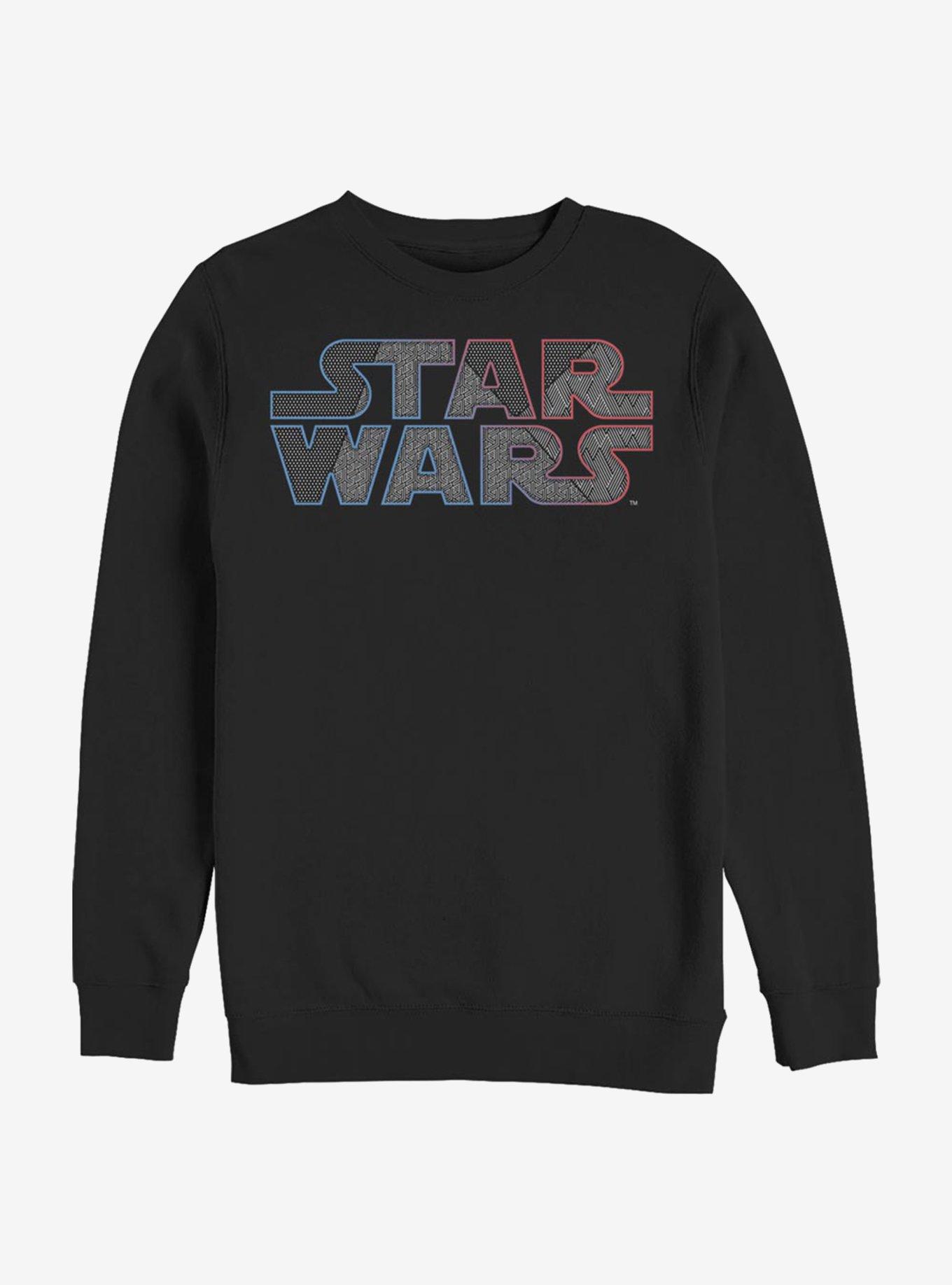 Star Wars Pattern Logo Crew Sweatshirt, BLACK, hi-res