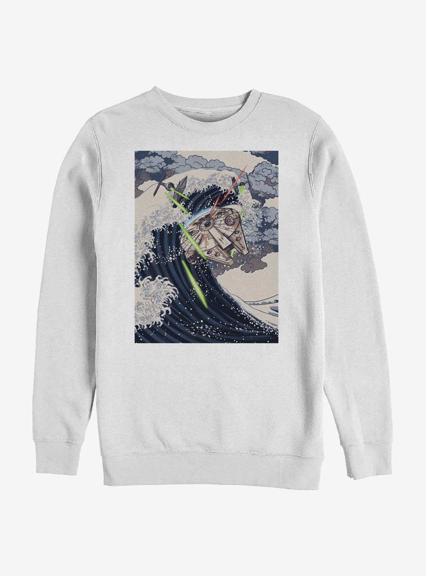 Star Wars Space Wave Crew Sweatshirt, WHITE, hi-res