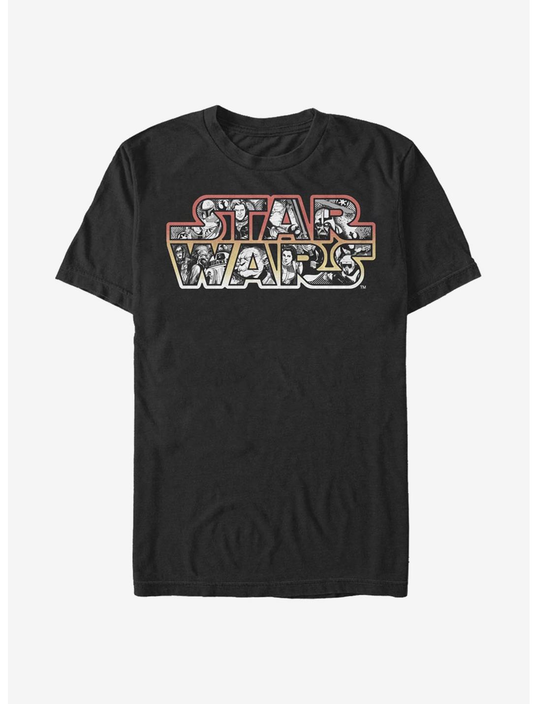 Star Wars Comic Logo Fill T-Shirt, BLACK, hi-res