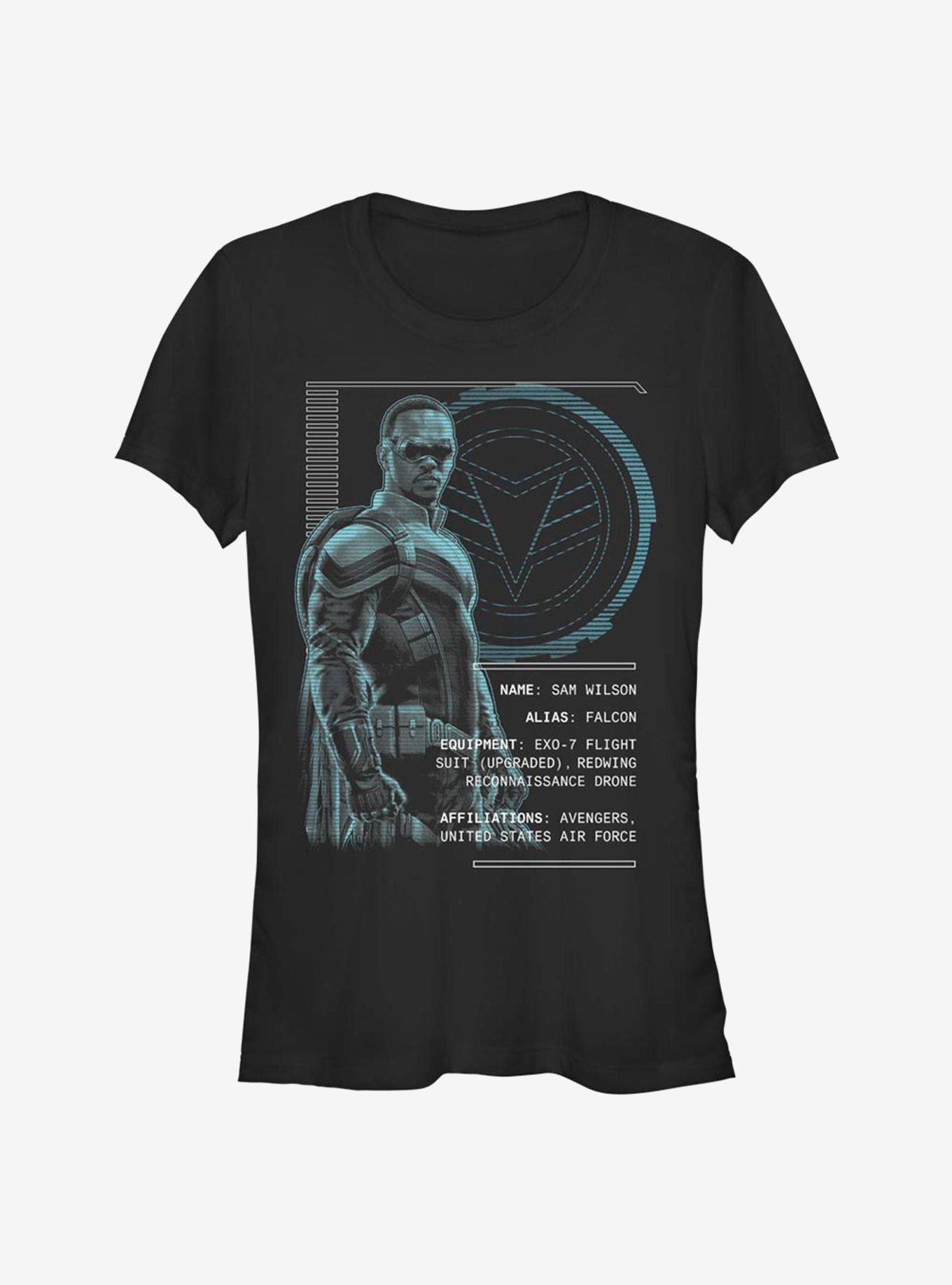 Marvel The Falcon And The Winter Soldier Alias: Falcon Girls T-Shirt, BLACK, hi-res