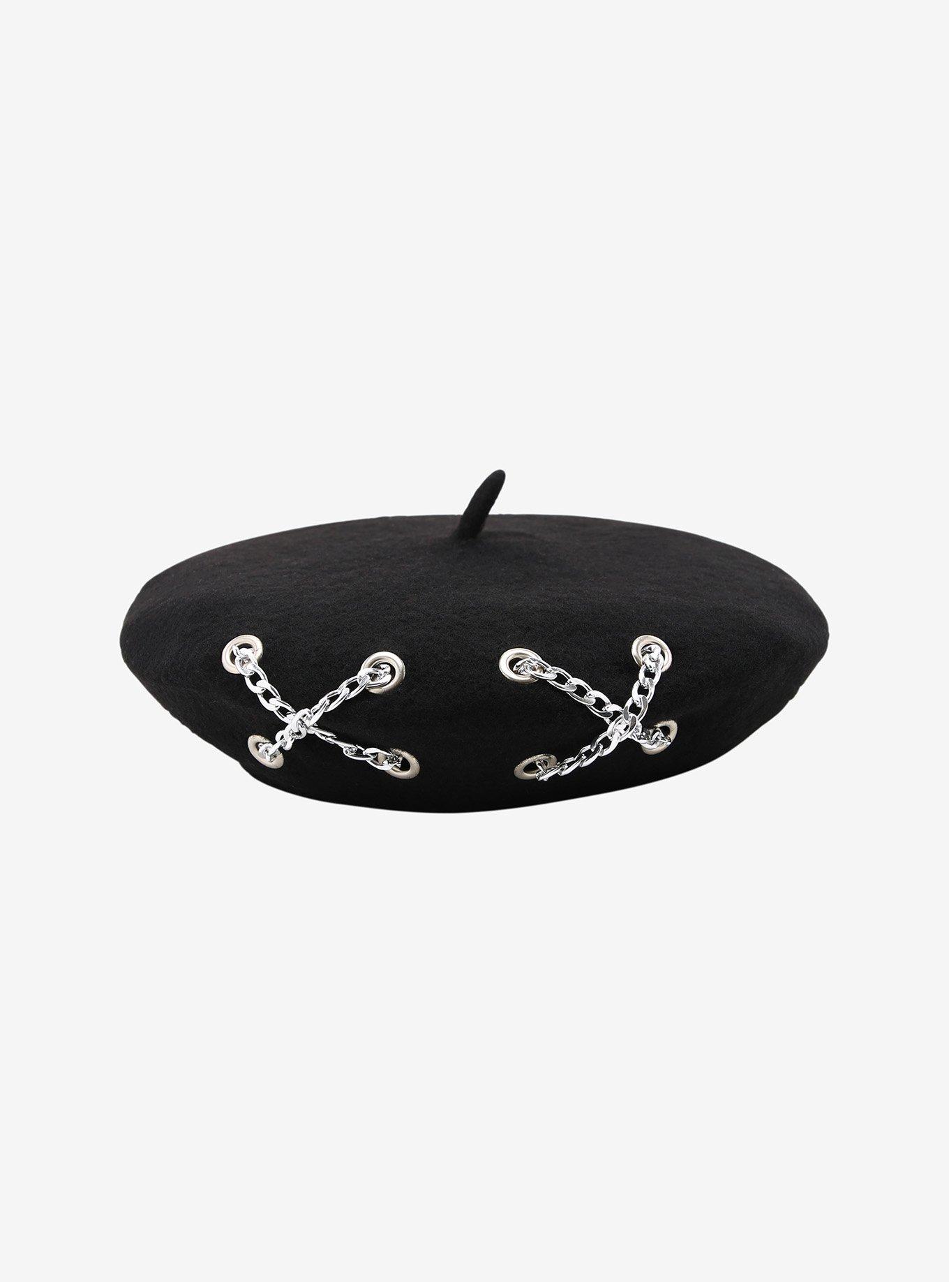 Black Chain Beret, , hi-res