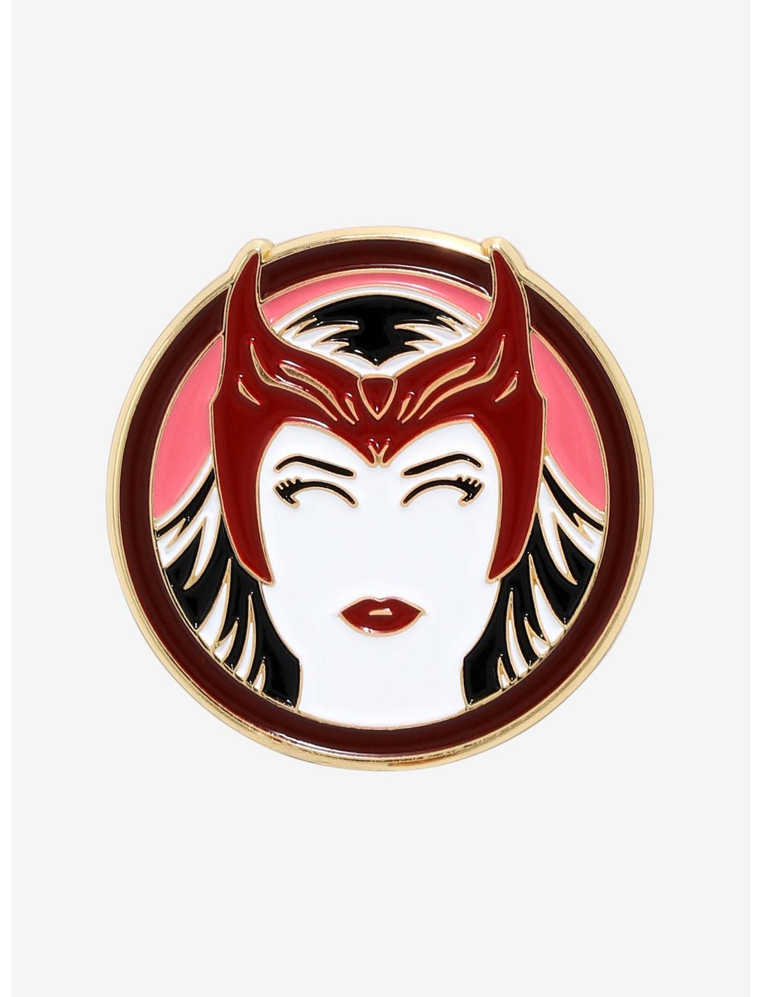 Marvel WandaVision Scarlet Witch Vector Silhouette Portrait Enamel Pin, , hi-res