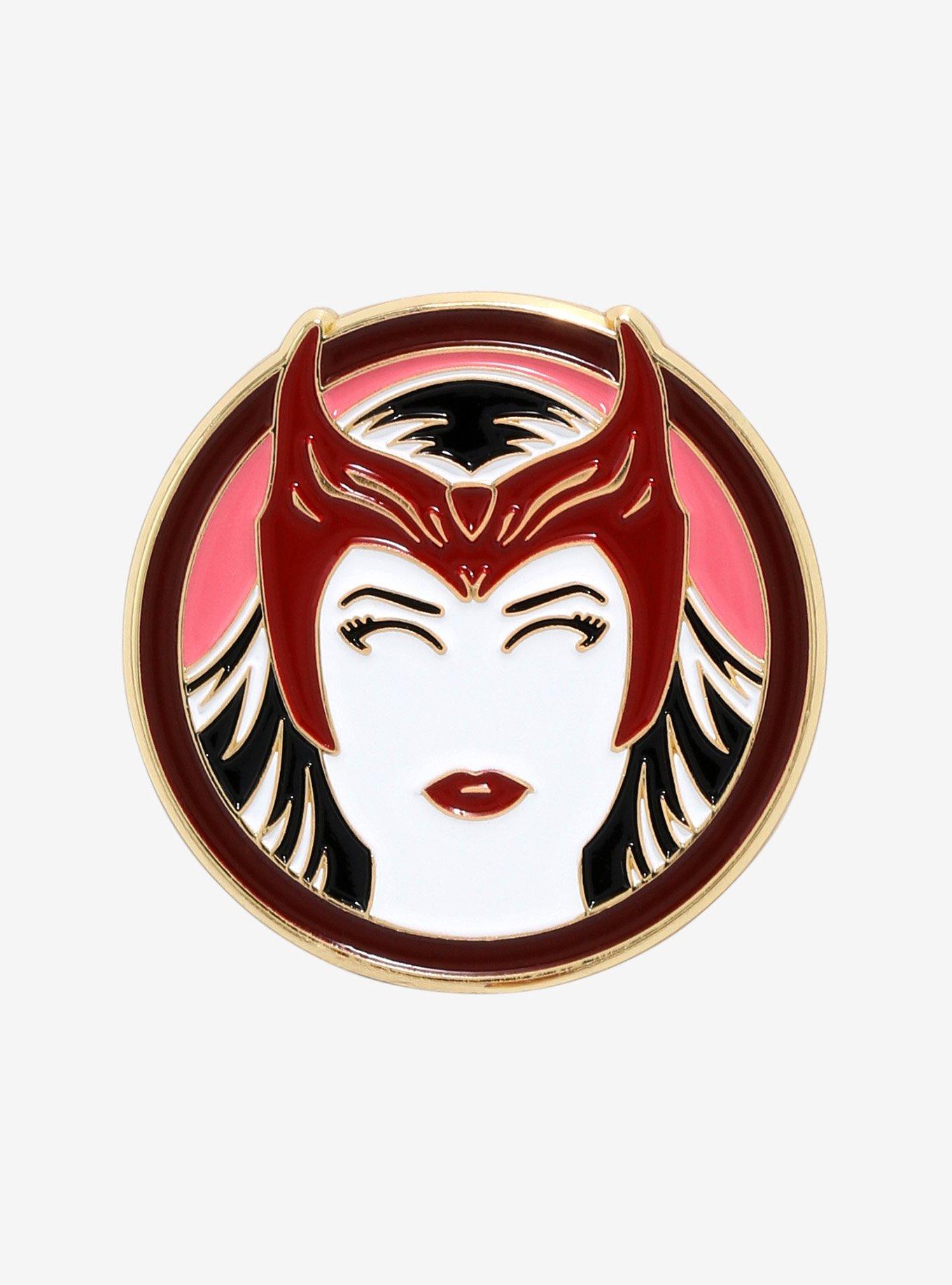 Marvel WandaVision Scarlet Witch Vector Silhouette Portrait Enamel Pin, , hi-res