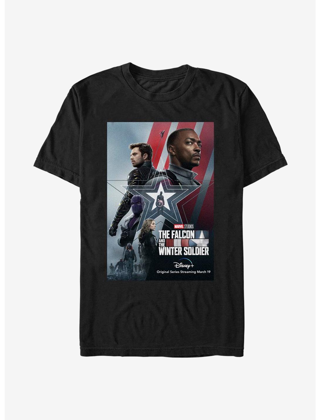Marvel The Falcon And The Winter Soldier Poster Art T-Shirt, BLACK, hi-res
