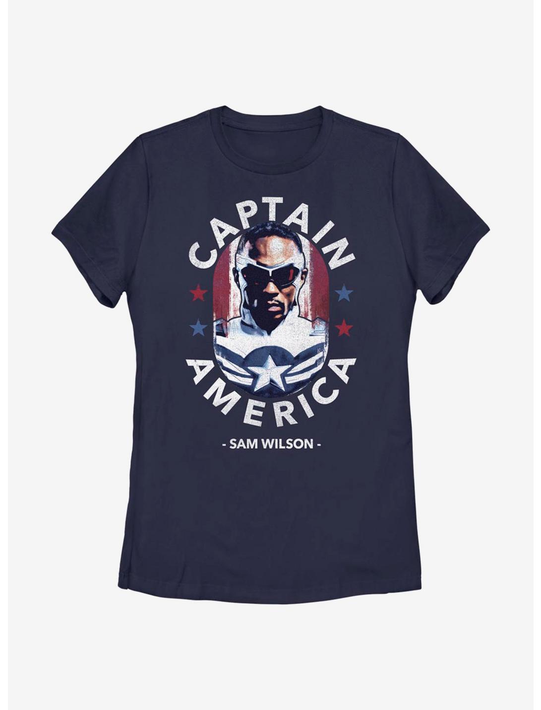 Marvel The Falcon And The Winter Soldier Sam Is Captain America Womens T-Shirt, NAVY, hi-res