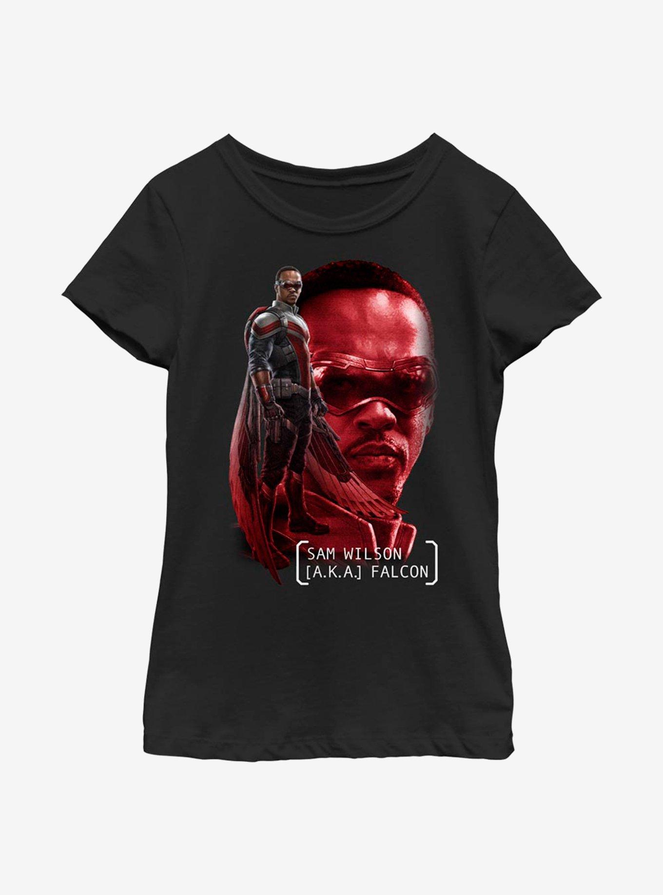 Marvel The Falcon And The Winter Soldier Sam A.K.A. Falcon Youth Girls T-Shirt, , hi-res