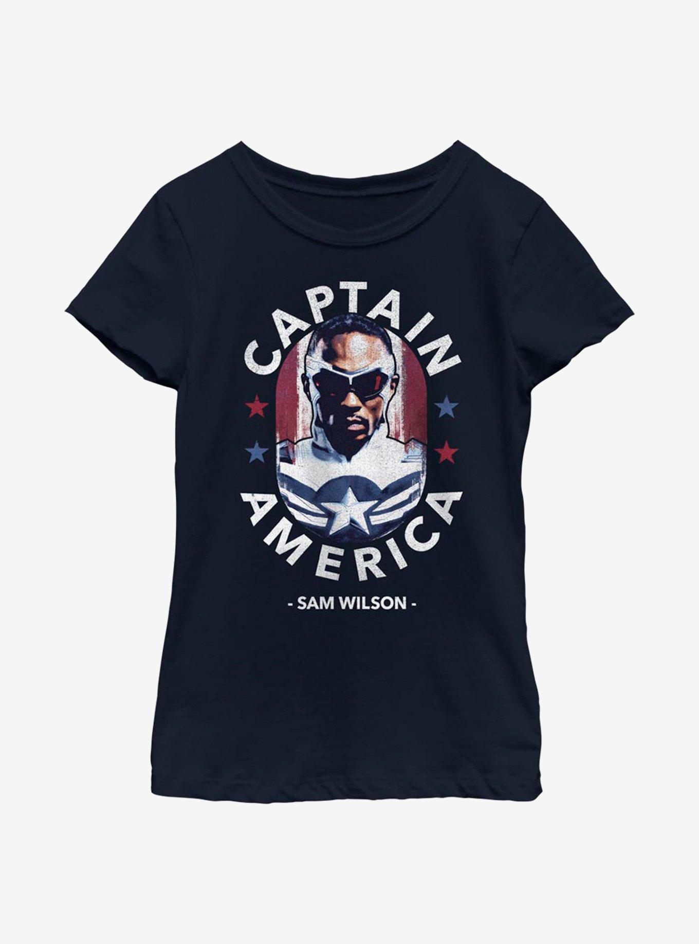 Marvel The Falcon And The Winter Soldier Sam Is Captain America Youth Girls T-Shirt, , hi-res
