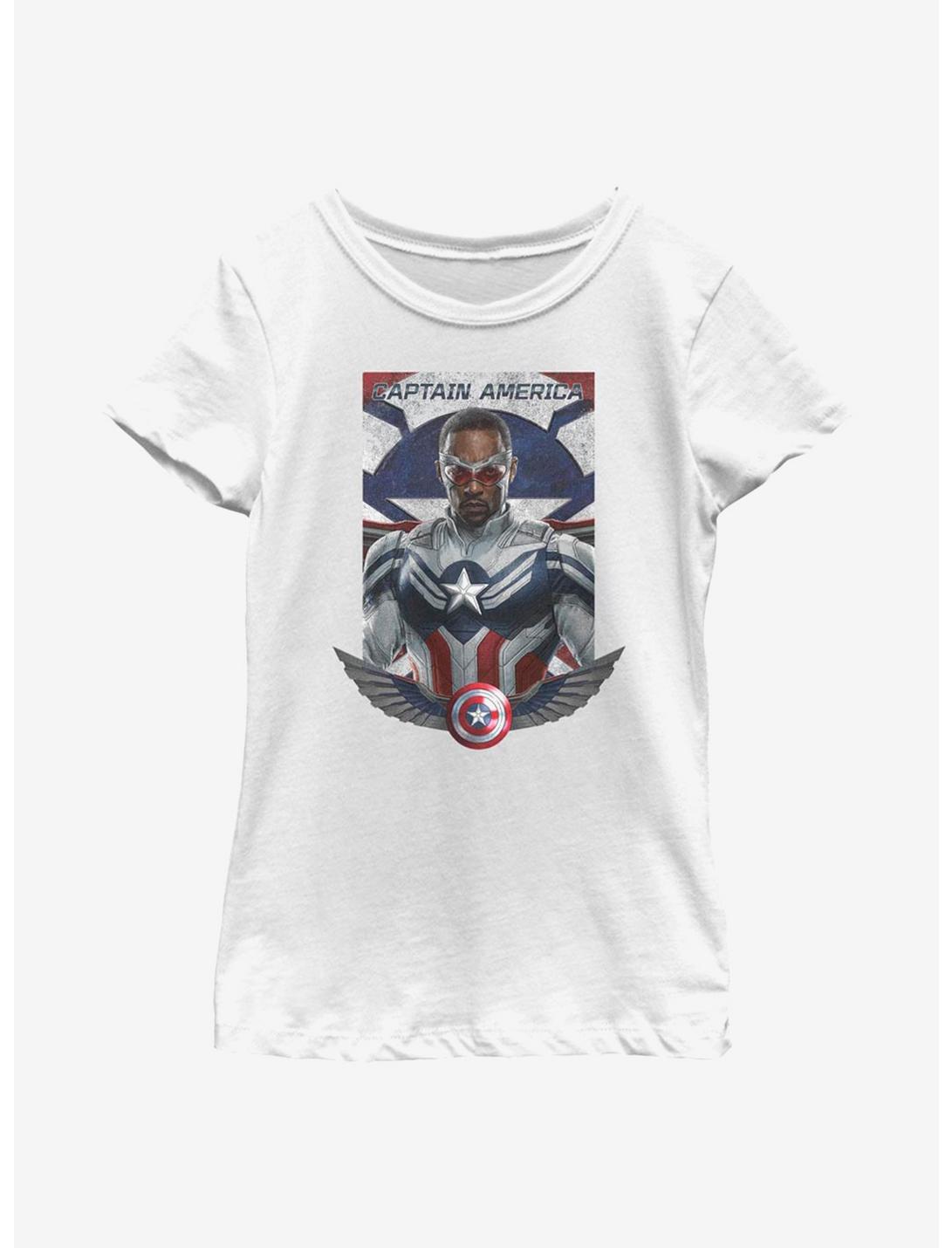 Marvel The Falcon And The Winter Soldier Sam Is Captain America Youth Girls T-Shirt, WHITE, hi-res