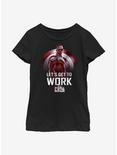 Marvel The Falcon And The Winter Soldier Get To Work Youth Girls T-Shirt, BLACK, hi-res