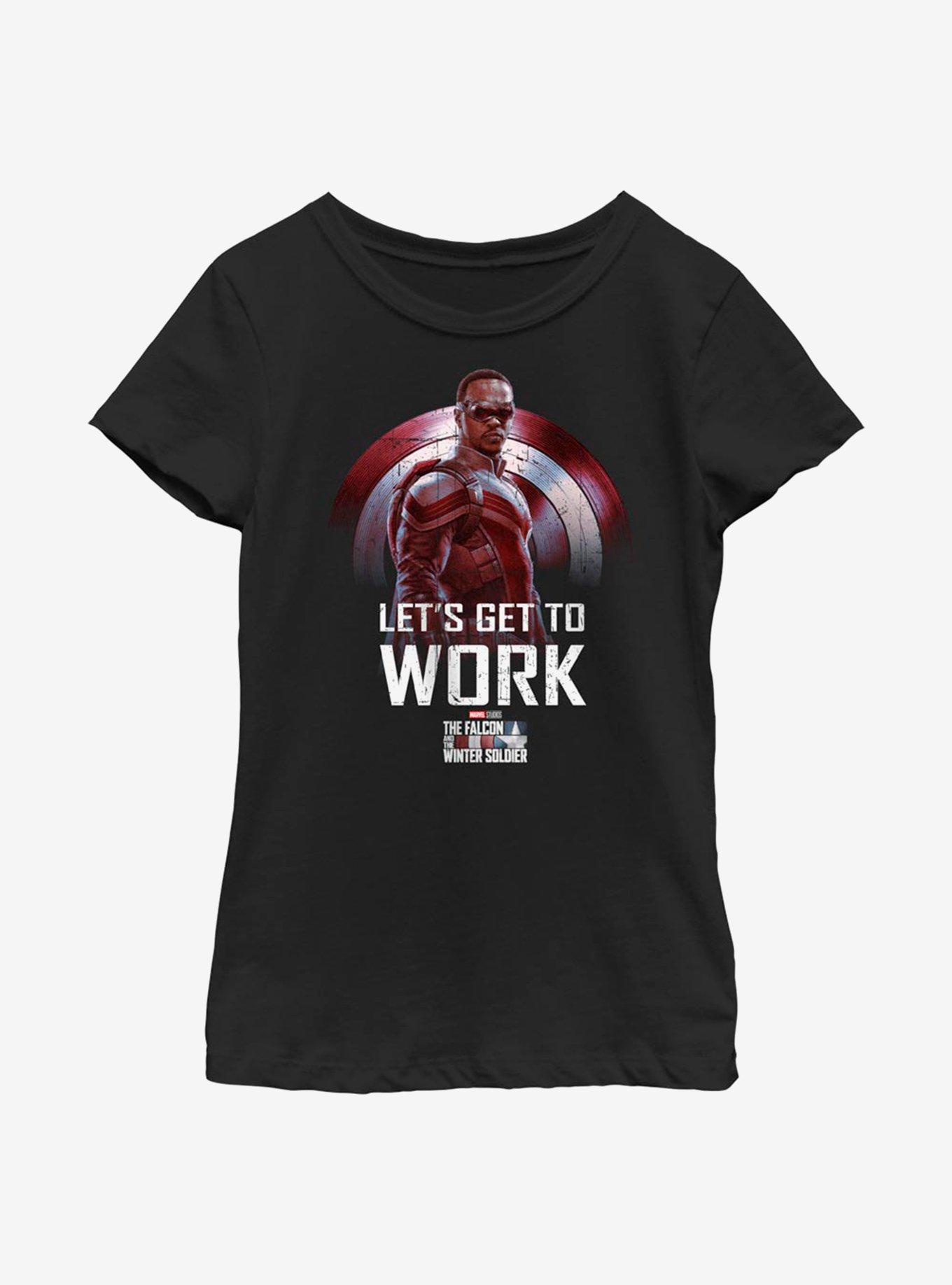 Marvel The Falcon And The Winter Soldier Get To Work Youth Girls T-Shirt, , hi-res
