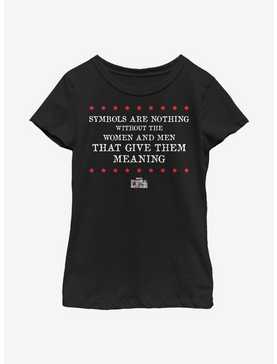 Marvel The Falcon And The Winter Soldier Symbol Quote Youth Girls T-Shirt, , hi-res