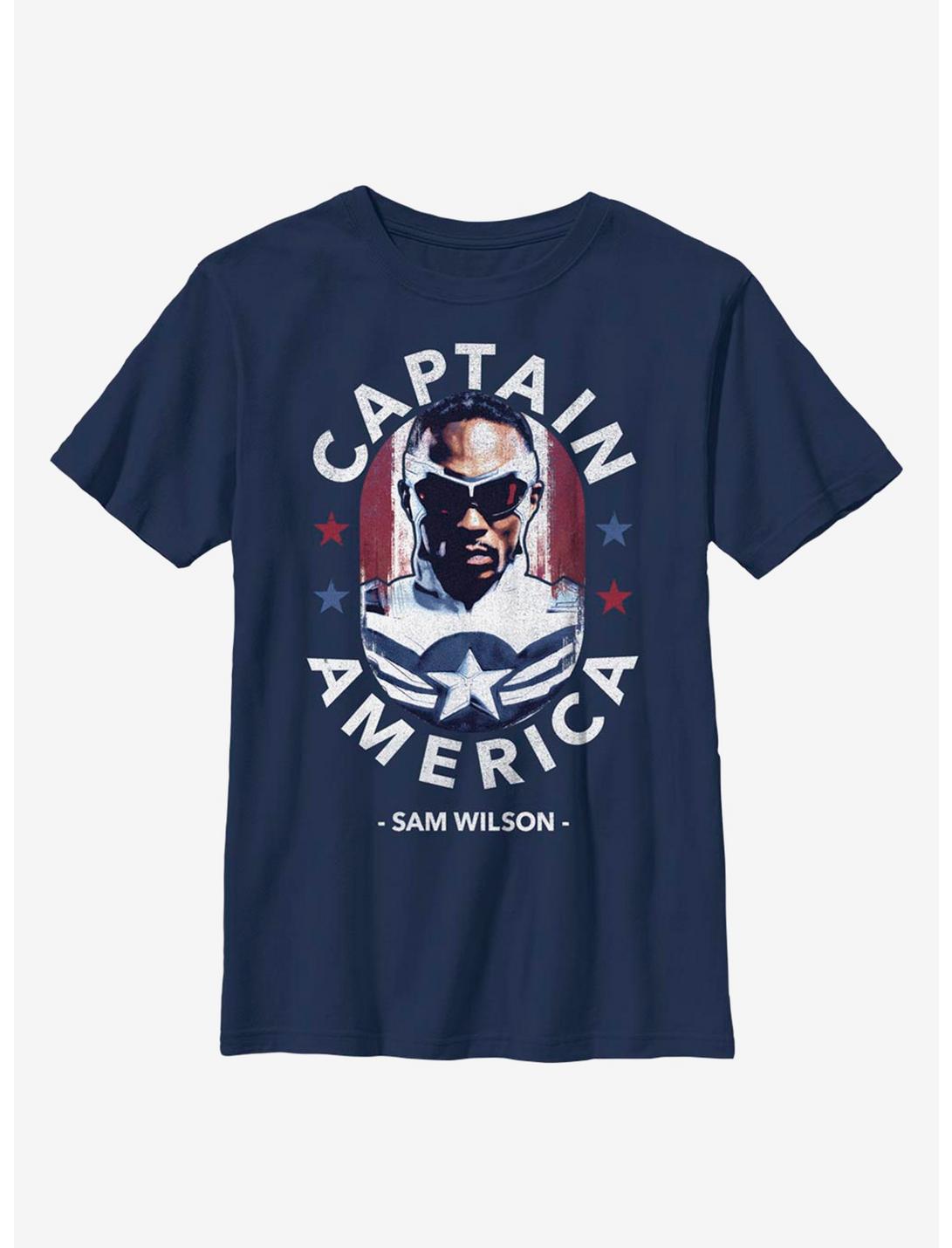 Marvel The Falcon And The Winter Soldier Sam Is Captain America Youth T-Shirt, NAVY, hi-res