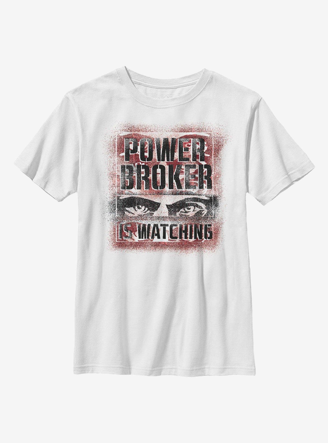 Marvel The Falcon And The Winter Soldier Power Broker Is Watching Youth T-Shirt, WHITE, hi-res
