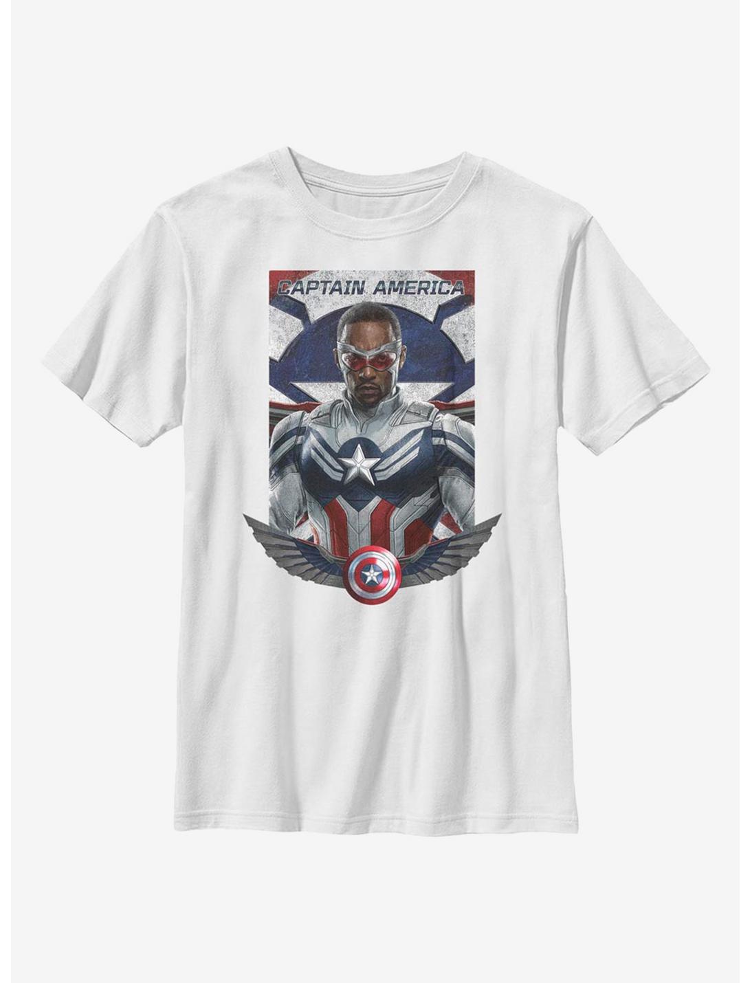 Marvel The Falcon And The Winter Soldier Sam Is Captain America Youth T-Shirt, WHITE, hi-res